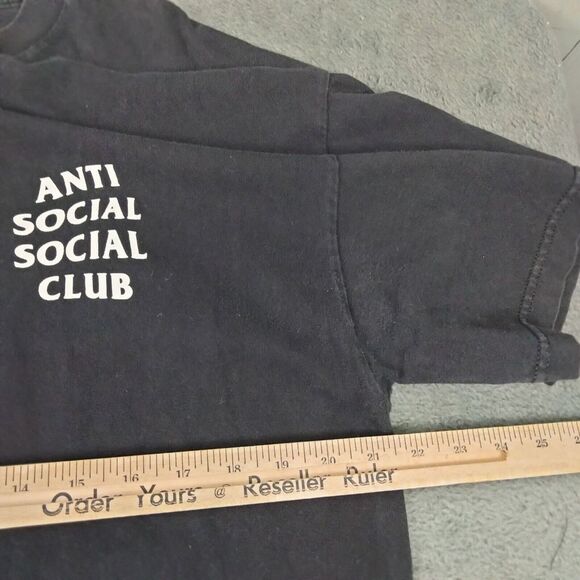 Anti Social Social Club T-Shirt Mens Extra Large Black Streetwear Double Sided - Picture 4 of 8